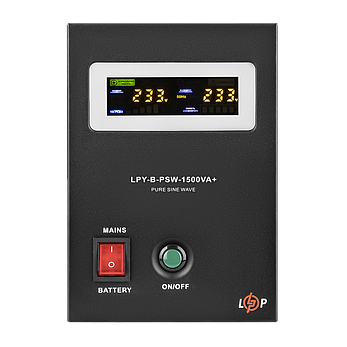 ДБЖ з правильною синусоїдою 24V LPY-B-PSW-1500VA+(1050Вт) 10A/15A, фото 1