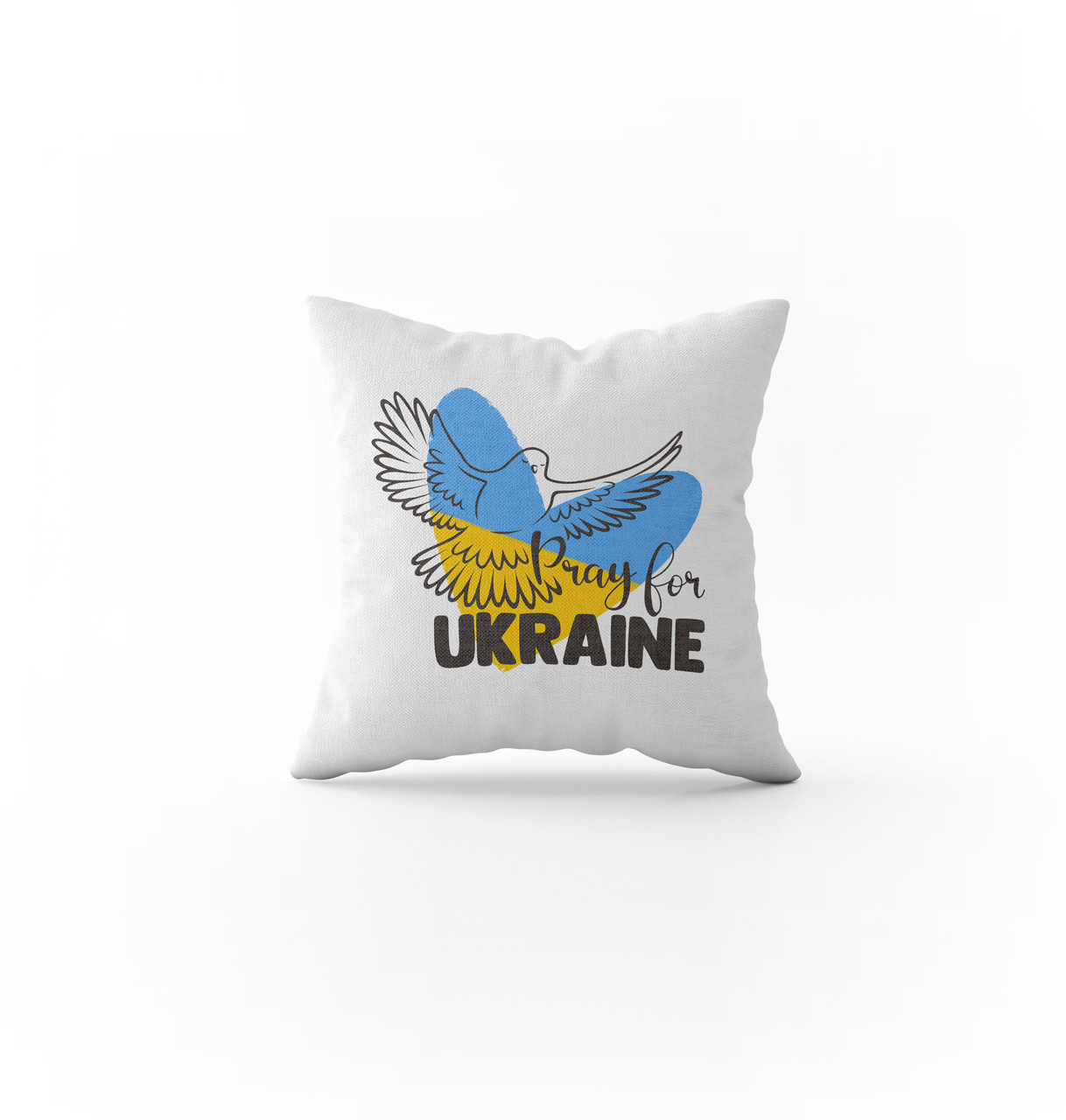 Декоративна подушка в подарунок Pray for Ukraine 1шт 40х40см молочний (па_24), фото 1