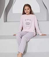 Дитячий флісовий домашній костюм флісова піжама тепла рожева 4-15 років