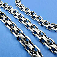 Мужская массивная цепь двойной якорь 925 проба с чернением