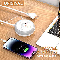 Зарядна станція PD50W із швидкою зарядкою: 4 USB + 2 Type-C та LED підсвіткою, фото 5