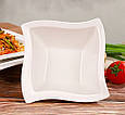Тарілка глибока квадратна 400 мл з порцеляни біла 14.5 см тарілки для салатів або десертів Lugi, фото 3