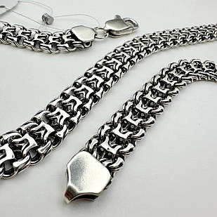 Чоловічий масивний ланцюжок Фараон 72-74 г 925 проба з чорнінням