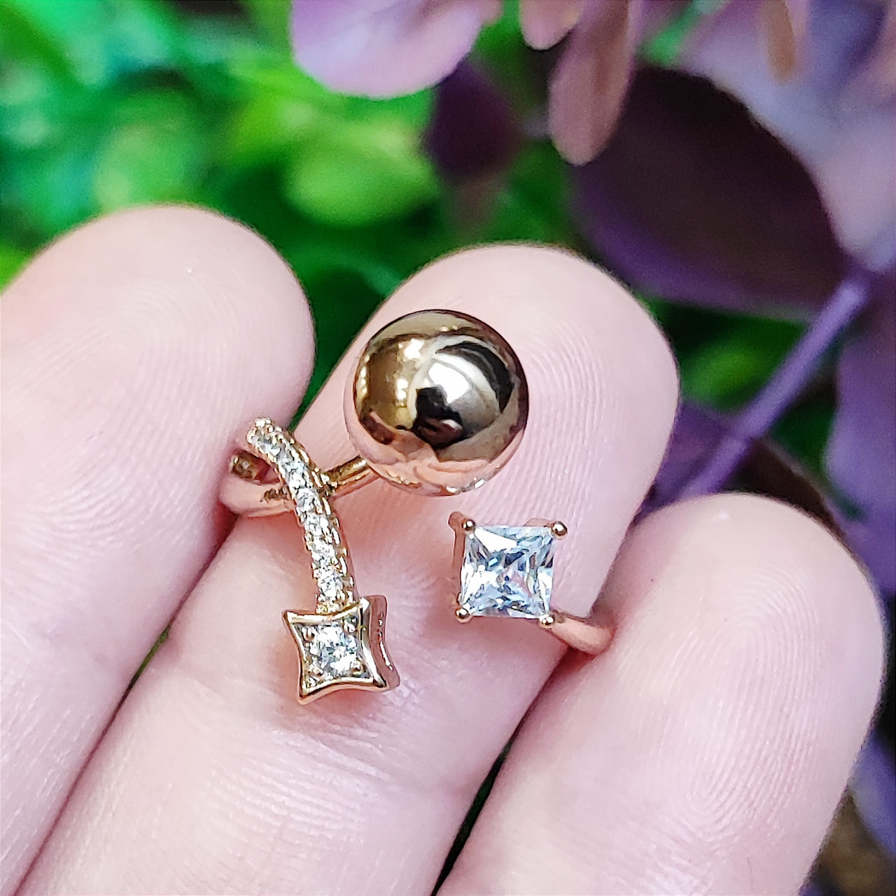 Кільце Xuping Jewelry розмір:16-17 медичне золото позолота 18К 8489