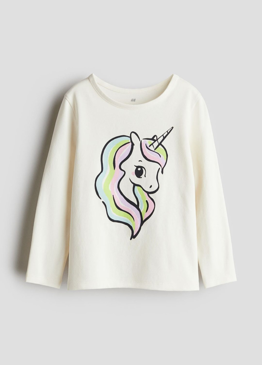 Реглан білий Поны Єдиноріг H&M  98/104,  122/128см
