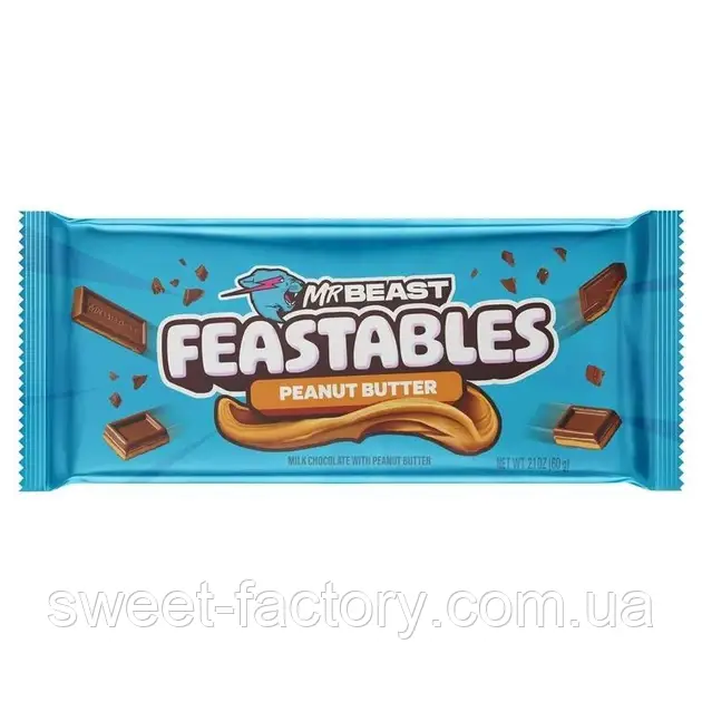 Шоколад Feastables Mr Beast Bar Milk Chocolate Peanut Butter 60g