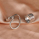 Набір з двох масивних регульованих кілець, колір срібло, фото 2