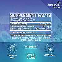 Microbiome Labs PyloGuard / Lactobacillus reuteri для здорового рівня хелікобактер пилорі 30 капсул BX534, фото 2