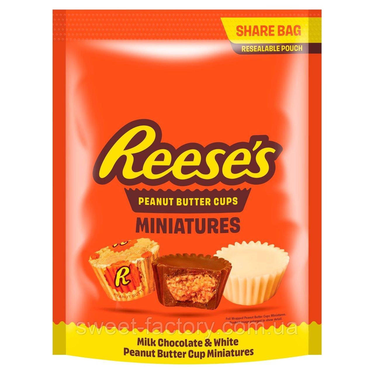 Цукерки Reese's Peanut Butter Cups Miniatures 255g, фото 1