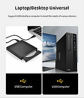 Зовнішній оптичний привод CD DVD Slim Drive DVD-USB Slim 2.0 24Х