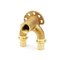 Кут настінний з наскрізним проходом 16*(2.2)*1/2" РВ різьблення внутрішнє (латунь)