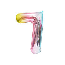 Фольгована куля цифра 7 Веселка 32" (80 см) NB32M104-7
