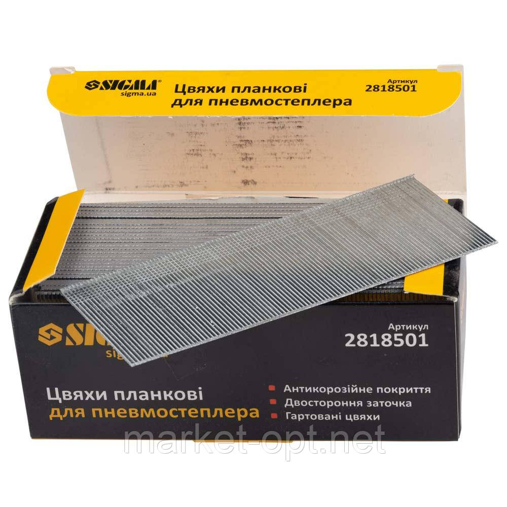 Цвяхи планкові 50×1.25×1мм для пневмостеплери 5000 шт SIGMA (2818501), фото 1
