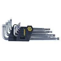 Ключі TORX 9 шт T10-T50 мм CrV (довгі з отвором) SIGMA (4022231)
