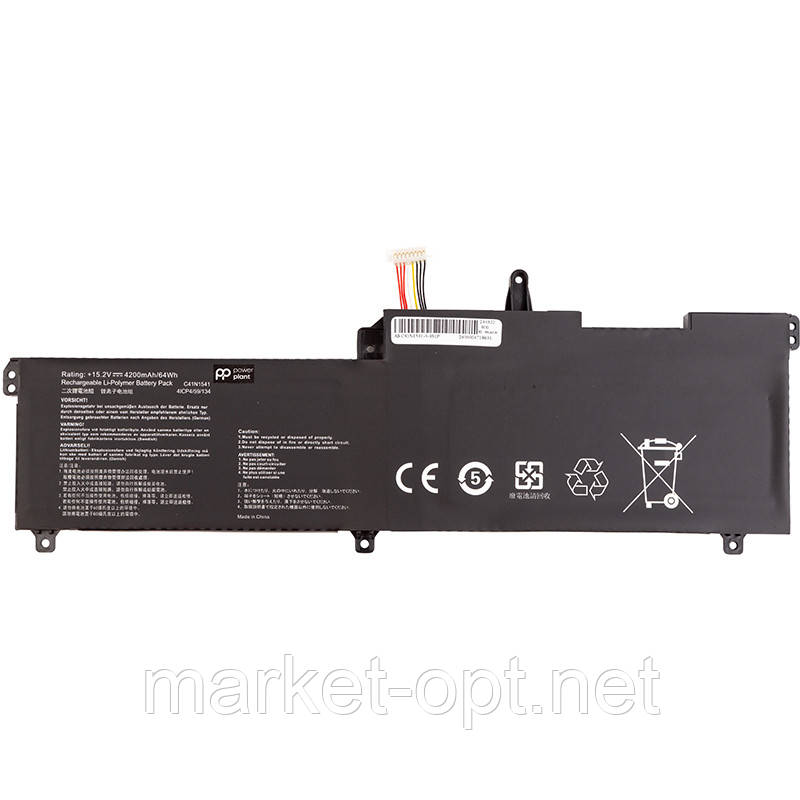 Акумулятор PowerPlant для ноутбуків ASUS ROG Strix GL702V (C41N1541) 15.2V 4200mAh, фото 1