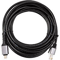 Кабель PowerPlant USB Type-C — RJ45, 5 м