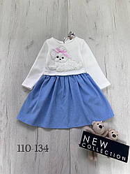 Дитяча тепла сукня у вільному пошитті з принтом розміри 110-134