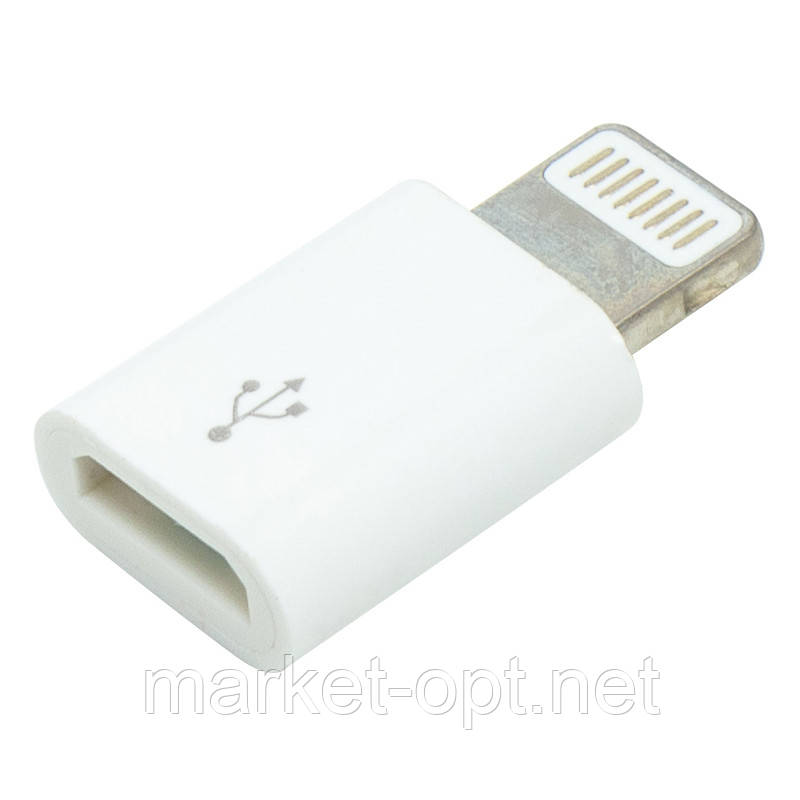 Перехідник PowerPlant micro USB (F) - Lightning (M), фото 1