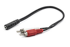 Аудіо перехідник PowerPlant 3.5 мм female - 2xRCA male