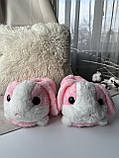 Домашні капці іграшки зайчики рожеві, фото 4