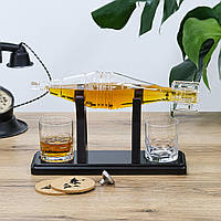 Декантер "Міна" набір графін та 2 склянки для віскі - Преміум подарунок для шефа Гранд Презент GP241207