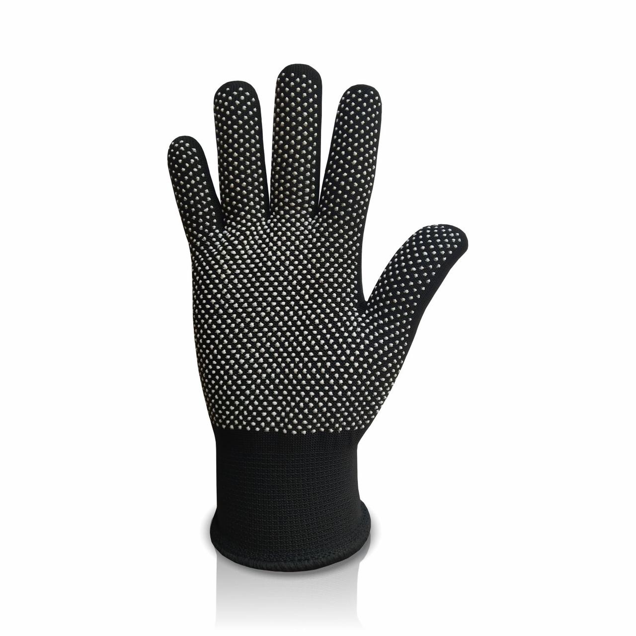 Рукавички трикотажні Sensor поліестерові клас 13, ПВХ нанесення, чорна ціна за 10 пар, фото 1