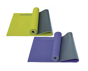 Килимок спортивний Toorx Yoga PVC 173 х 60 х 0,6 см для йоги та фітнесу Verde/Antracite (MAT-176), фото 3