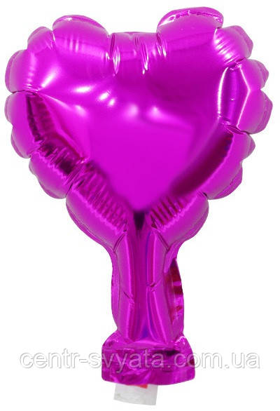 Фольгована кулька КНР 5"(12 см) Серце фуксія