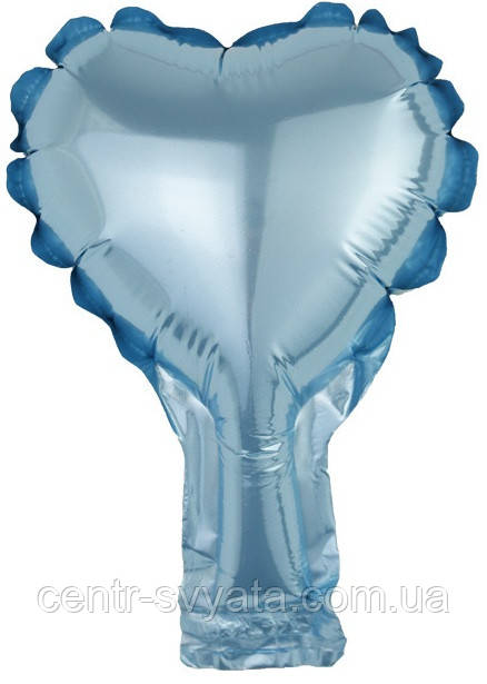 Фольгована кулька КНР 5"(12 см) Серце блакитне