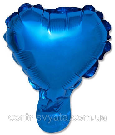 Фольгована кулька КНР 5"(12 см) Серце темно-синє