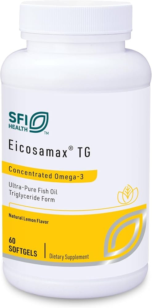 SFI Eicosamax TG Concentrated Omega-3 - жирні кислоти для підтримки мозку та серця 60 капсул BX941, фото 1