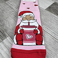 Новорічні шкарпетки жіночі махрові бавовна ВженеBOSSі, розмір 36-40, рожеві, 012595, фото 3