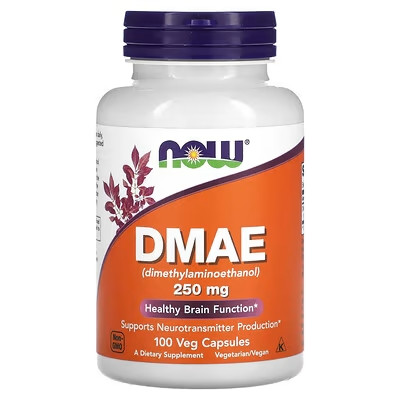 ДМАЕ (DMAE) 250 мг 100 капс для мозку омолодження шкіри Now Foods USA