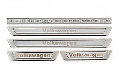 Універсальні накладки на пороги Volkswagen V-1 (4 шт., нерж) для Тюнінг Volkswagen
