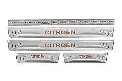 Універсальні накладки на пороги Citroen V-2 (4 шт., нерж) для Тюнінг Citroen