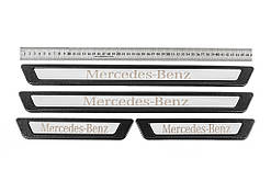 Універсальні накладки на пороги Mercedes V-3 (4 шт., нерж) для Тюнінг Mercedes