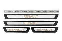 Універсальні накладки на пороги Renault V-3 (4 шт., нерж) для Тюнінг Renault