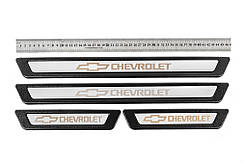 Універсальні накладки на пороги Chevrolet V-3 (4 шт., нерж) для Тюнінг Chevrolet