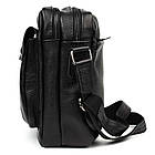 Чоловіча шкіряна сумка через плече місткий крос-боді з натуральної шкіри чорна 24*25,5*8 см, фото 3