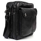 Чоловіча шкіряна сумка через плече місткий крос-боді з натуральної шкіри чорна 24*25,5*8 см, фото 5
