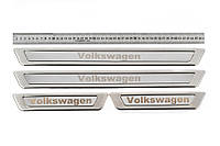 Универсальные накладки на пороги Volkswagen V-1 (4 шт., нержавейка) для Volkswagen