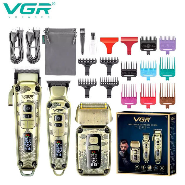 Набор для стрижки волос и бороды с насадками 3в1 VGR V-642 ...