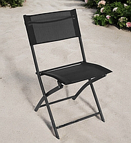 Стілець садовий розкладний зі спинкою Bonro B-5055 чорний текстиль для природи відпочинку дачі саду, фото 2