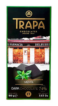 Шоколад 100г TRAPA Choco Dark 74% чорний мятний