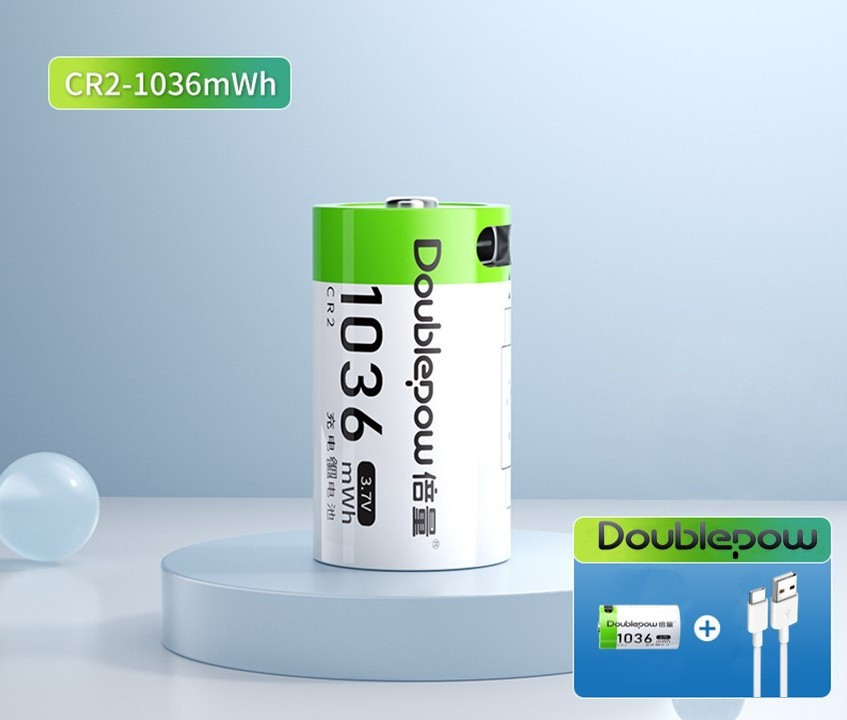 Акумуляторна батарейка Doublepow CR2 3.7V 1036 mWh з роз'ємом USB Type-C для заряджання