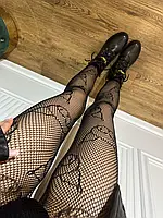 Колготки Куромі, підліткові колготки з візерунком, колготки в сіточку з принтом Kuromi, колготки сітка