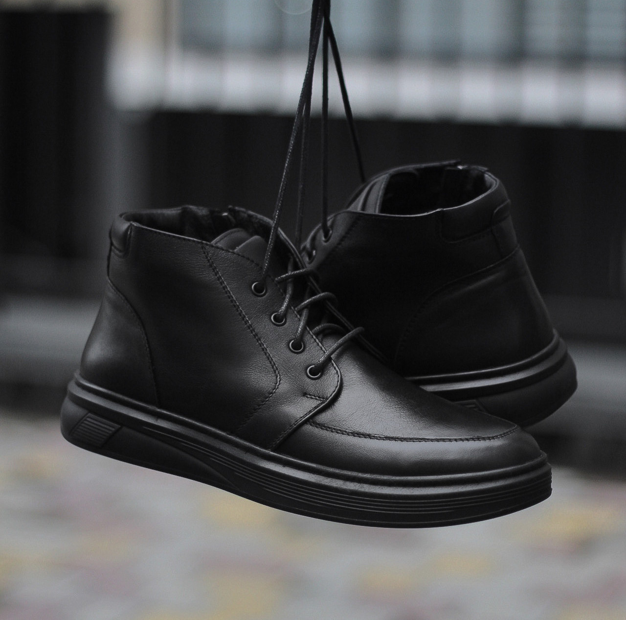 Прошиті зимові чоловічі черевики з натуральної шкіри, фото 1