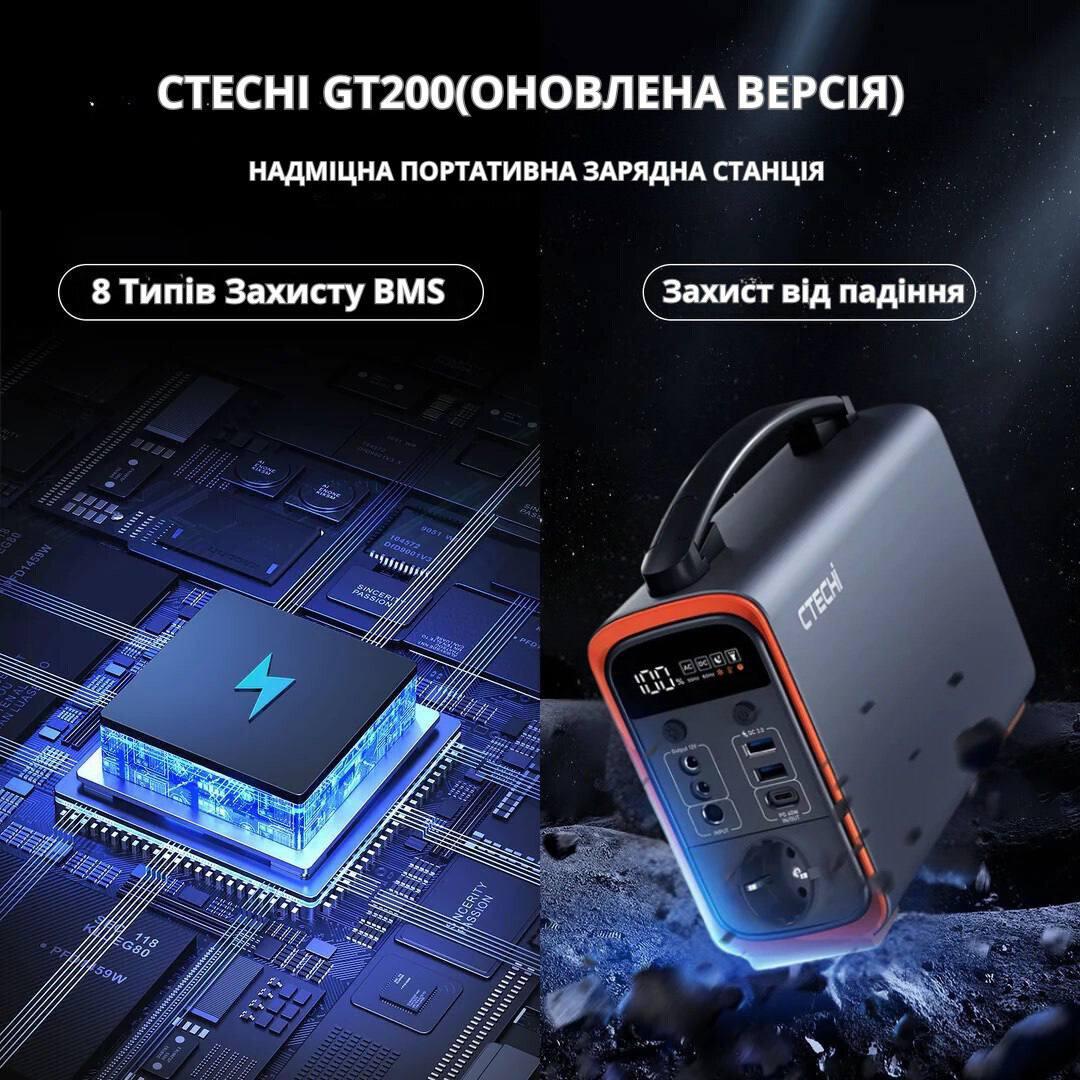 Зарядна станція CTECHI GT200 PRO (240 Вт, 320 Вт/г)