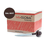 Саморіз (шуруп) покрівельний INFO-GLOBAL по дереву з гумовою шайбою EPDM 4,80х70 мм, RAL 8017, фото 2