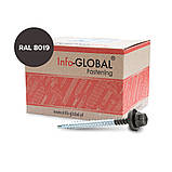 Саморіз (шуруп) покрівельний INFO-GLOBAL по дереву з гумовою шайбою EPDM 4,80х70 мм, RAL 8019, фото 2